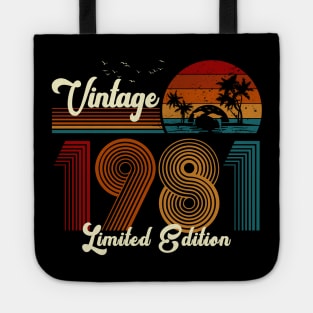 Vintage 1981 Shirt Limited Edition 39th Birthday Gift Tote