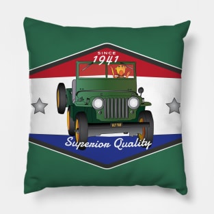 Waving Jeep Jeep Pillow