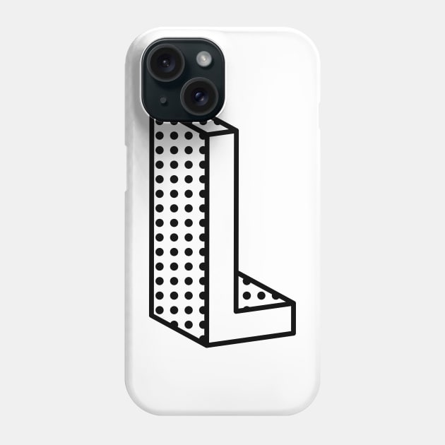 3D Ben Day Dot Isometric Letter L Phone Case by murialbezanson