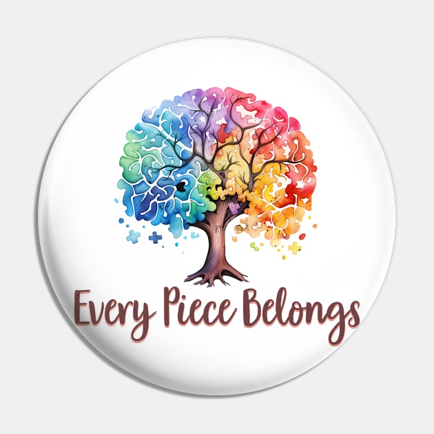 Every piece belongs Autism Awareness Gift for Birthday, Mother's Day, Thanksgiving, Christmas Pin by skstring