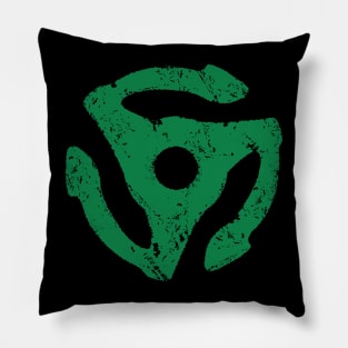 45 rpm record adapter distressed green design Pillow