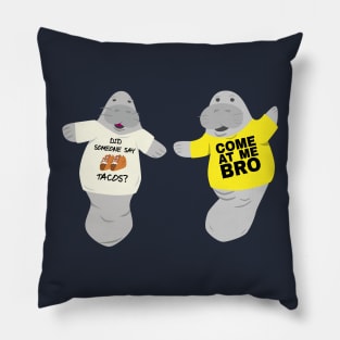 Manatees Wearing Novelty Tees Pillow