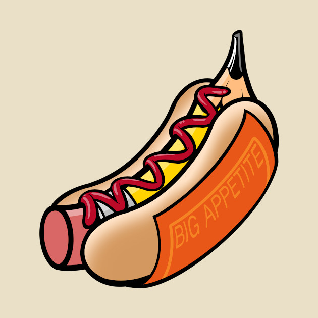 Pencil Hot Dog by Big Appetite by Big Appetite Illustration