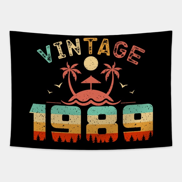 Vintage 1989 Cool Birthday Gift Idea Tapestry by QualityDesign