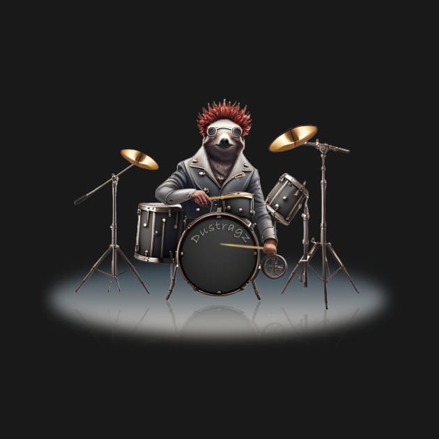 Steampunk Sloth Drummer by DUSTRAGZ