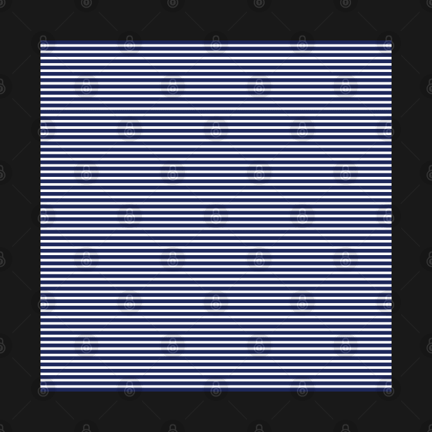 Navy and White Horizontal Thin Cabana Stripes by AmyBrinkman