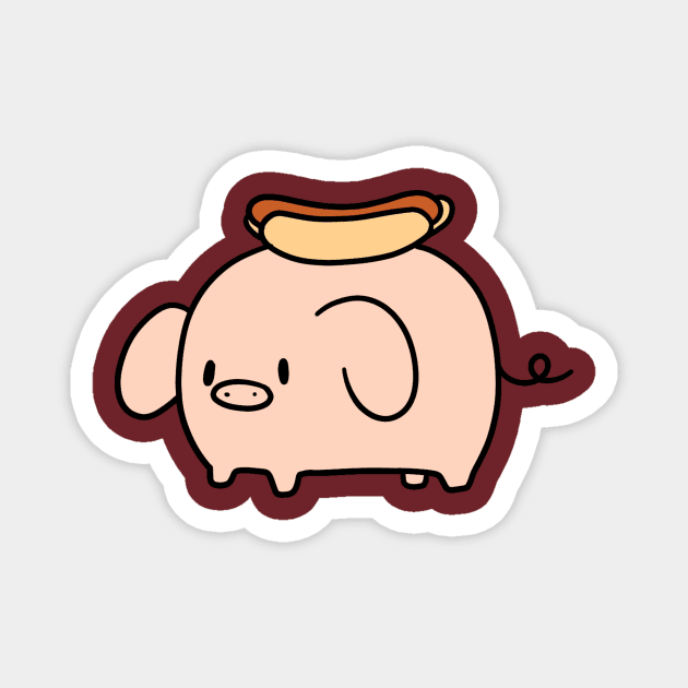 Hotdog Pig Magnet by saradaboru