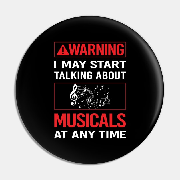 Red Warning Musicals Pin by Happy Life