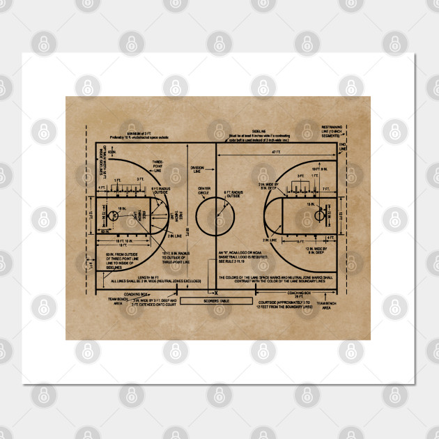 Basketball Lover Gift Idea Court Dimensions Patent Basketball