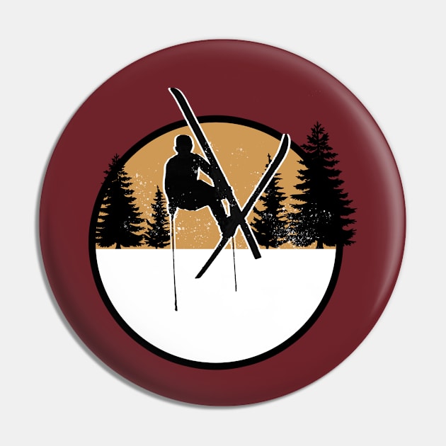 silhouette skiing ski jump mountains 80's sports Pin by Captain-Jackson