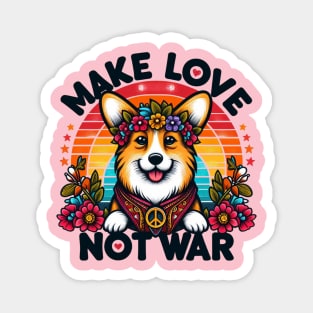 Hippie Corgi Magnet