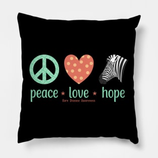 Peace Love Hope Rare Disease Awareness Pillow