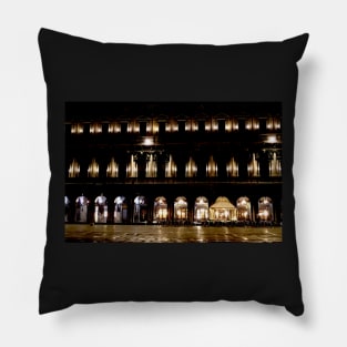 Night in St Marks Square, Venice Pillow