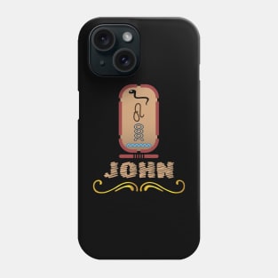 JOHN-American names in hieroglyphic letters-JOHN, name in a Pharaonic Khartouch-Hieroglyphic pharaonic names Phone Case