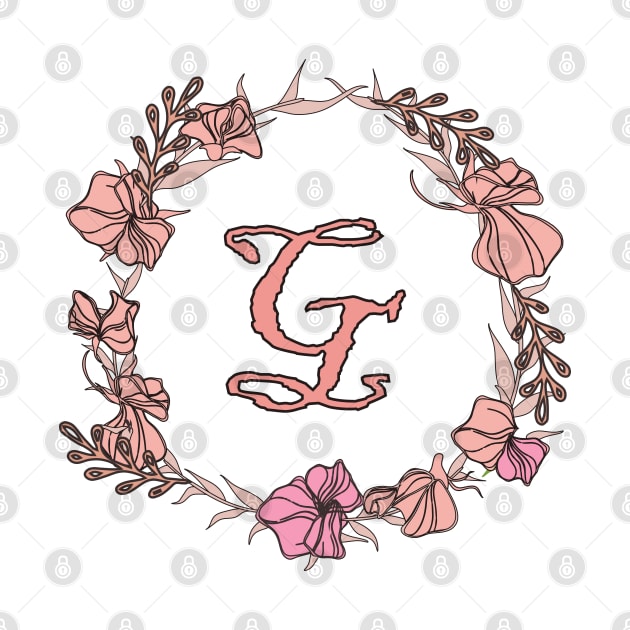 Letter G Rose Pink Initial Monogram - Letter g by Tilila