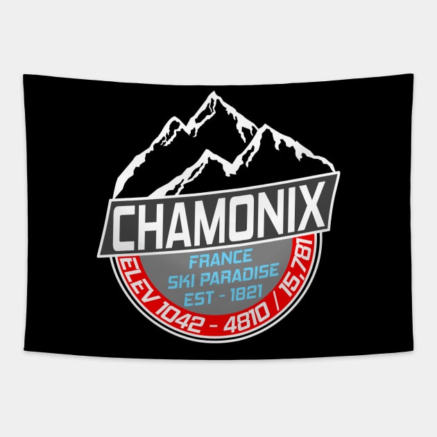 Ski Chamonix Mont Blanc Skiing Paradise Tapestry by ChrisWilson