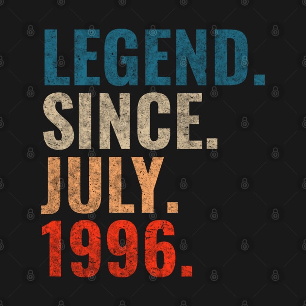 Legend since July 1996 Retro 1996 birthday shirt by TeeLogic