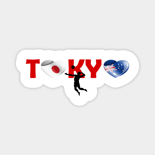 Volleyball in Tokyo - team Australia (AU) Magnet by ArtDesignDE