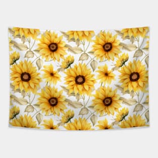 Sunflowers watercolor pattern #2 Tapestry