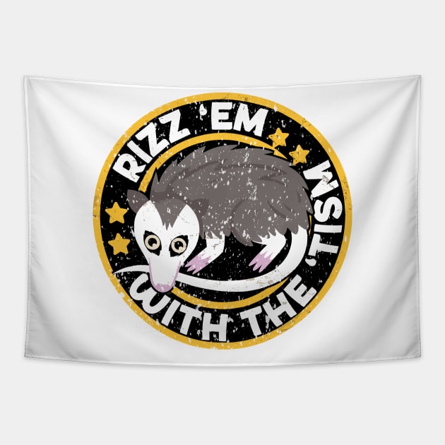 Autism Rizz Em With The Tism Autistic Possum Tapestry by LEGO