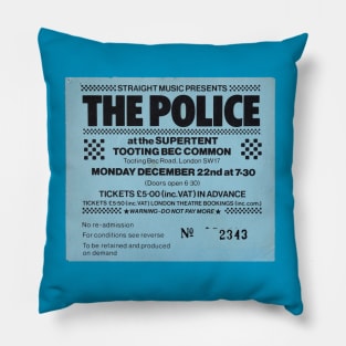 Concert ticket stub for The Police 1980 Pillow