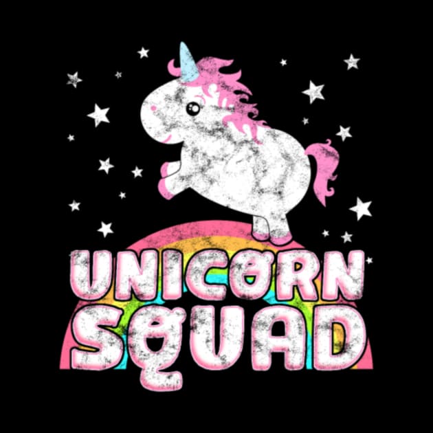 Cute Chubby Team Unicorn Saying Unicorn Squad- by Nulian Sanchez