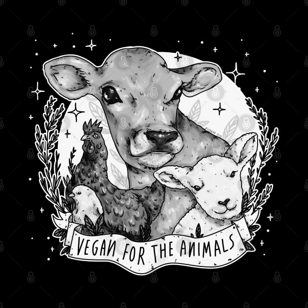 Vegan For The Animals [b&w] by chiaraLBart