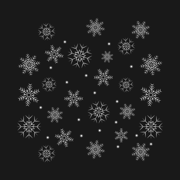 Black and white snowflake winter pattern by JDP Designs