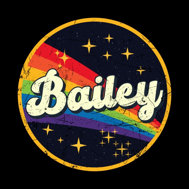 Bailey // Rainbow In Space Vintage Grunge-Style by LMW Art