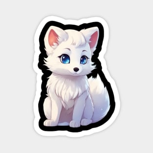 Playful Frosty Baby Arctic Fox Magnet
