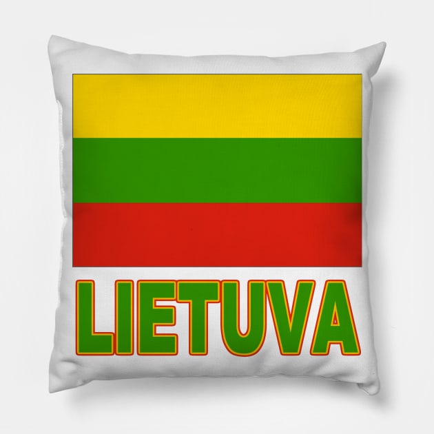 The Pride of Lithuania - Lithuanian National Flag Design (Lithuanian Text) Pillow by Naves