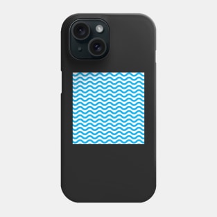 Light Blue Wavy Lines Repeat Pattern Phone Case