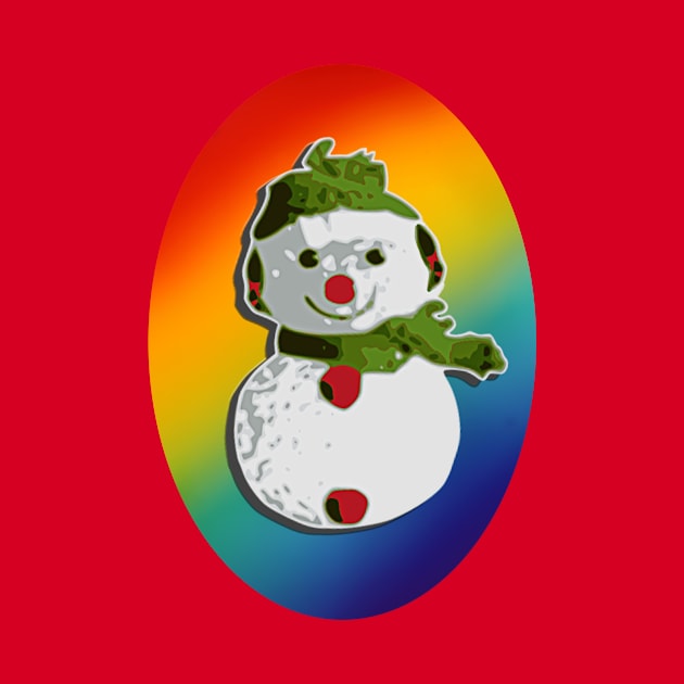 Pride Rainbow Snowman Holiday Winter Outdoor Fun by MOP tees