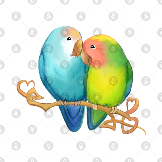 Pastel Lovebirds by Sylvanmistart