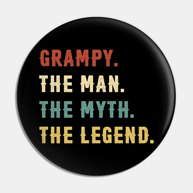 Fathers Day Gift Grampy The Man The Myth The Legend Pin by Soema