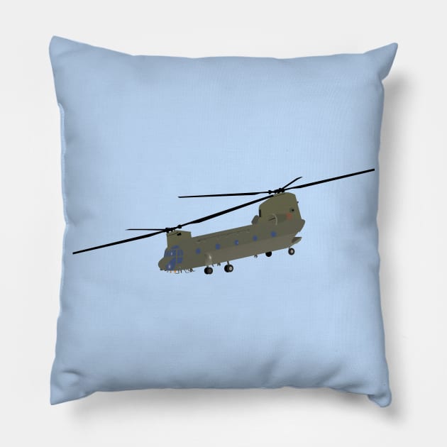 Military CH-47 Chinook Helicopter Pillow by NorseTech