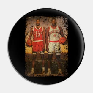 Stacey Augmon and Larry Johnson vintage 1991 Pin