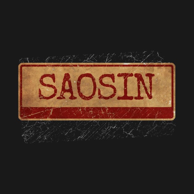 Saosin text Aliska text red gold retro by Aliska