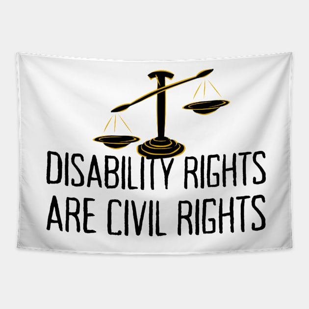 Disability Rights are Civil Rights (black mod logo) Tapestry by yassinebd