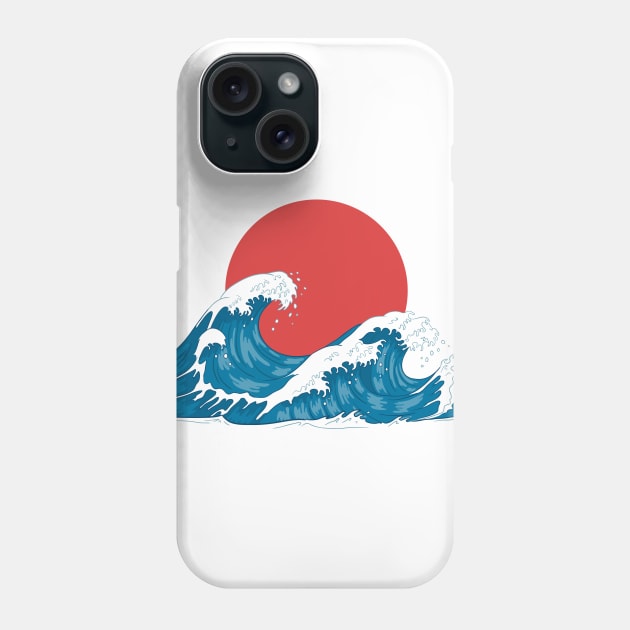 The Great Wave off Kanagawa - Japan Illustration Phone Case by Mandra