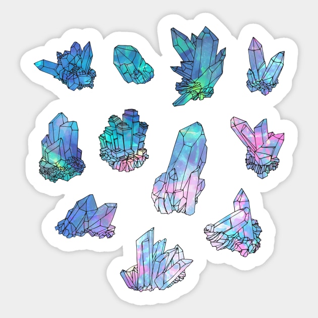 Rainbow Crystal Fantasy Sticker Pack - Kawaii Crystal Stickers, Cute  Rainbow Laptop Stickers