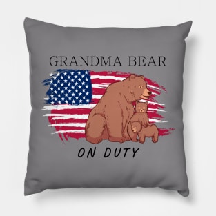 Grandma Bear On Duty Pillow