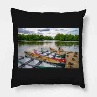 Moored canoes and kayaks Pillow