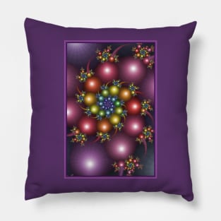 Colourful Spiral Fractal Pillow