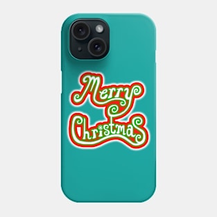 Glowing Merry Christmas Red White Green Phone Case