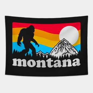 Montana Bigfoot, Sasqautch Montana Mountains, Hiking Retro Yeti Yowi Cryptidcore Tapestry