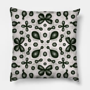 Organic chemistry atomic orbitals pattern black and white Pillow