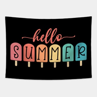 Hello Summer Vacation Ice Cream Popsicle Ice Tapestry
