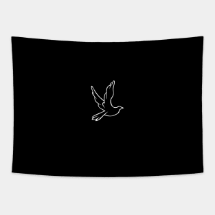 Black and White Flying Bird Art by Lya Qays Tapestry