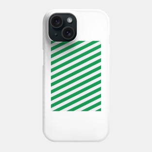 Celtic Green and White Angled Hoops Phone Case